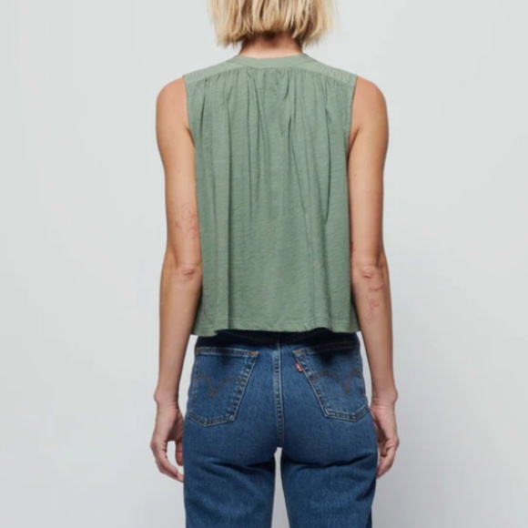 Nation LA Via Tank - Sea Spray 100% Pima Cotton Sz Med - Picture 2 of 6